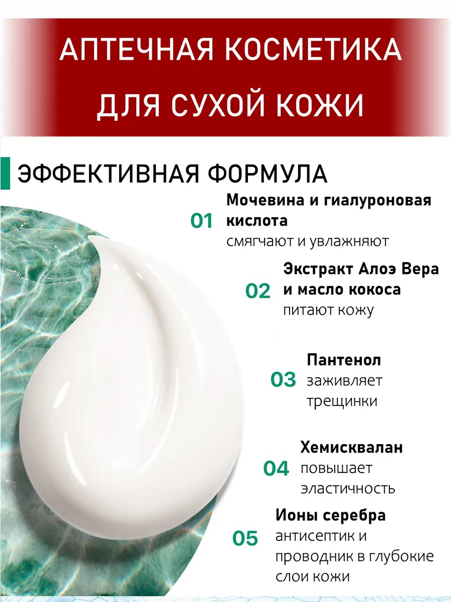 Крем с мочевиной 35 + ионы серебра 170 мл